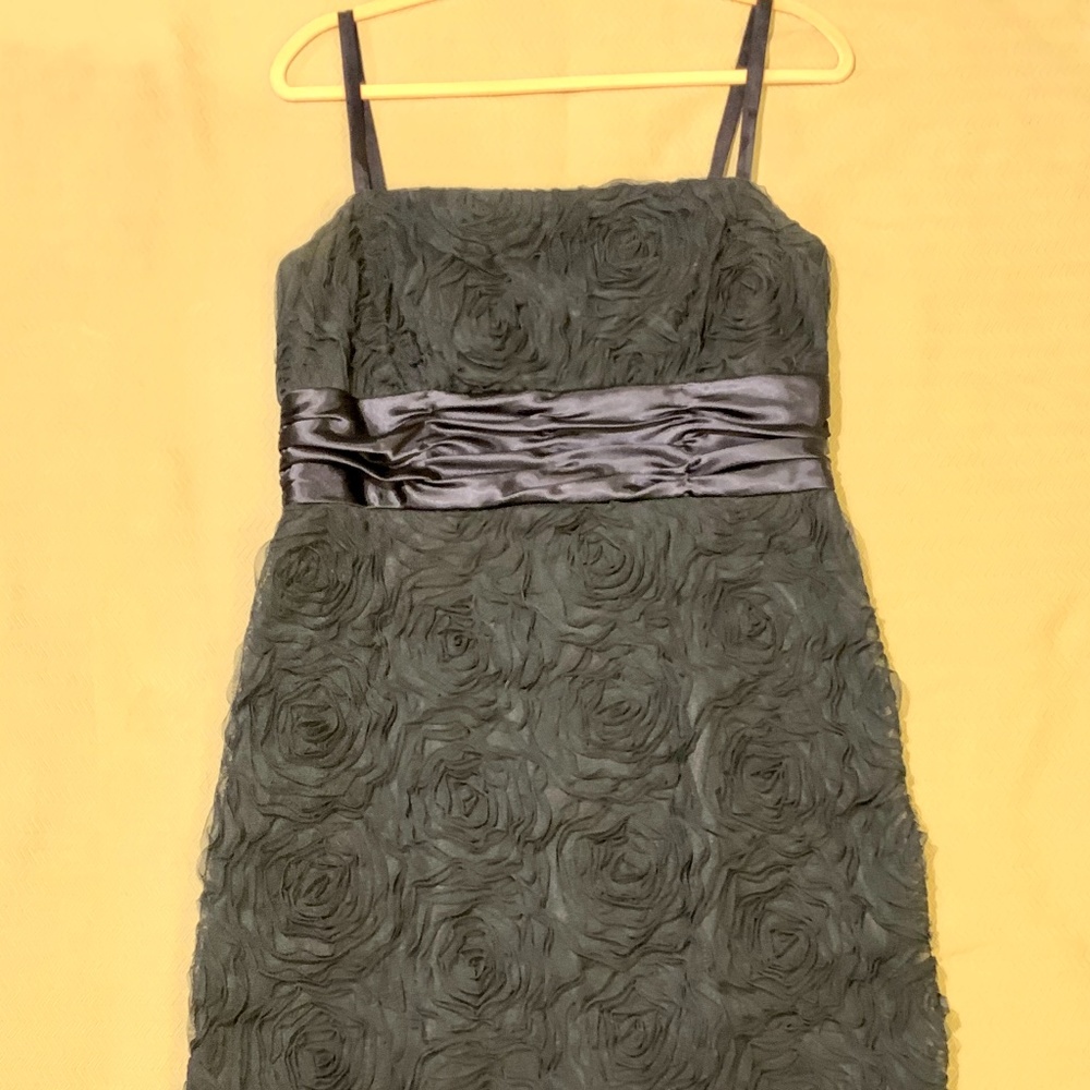 AGB Dress in Navy with Rose design